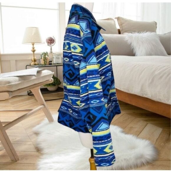 CHICOS SOUTHWEST WESTERN AZTEC INDIAN NAVAJO BUTTON FRONT DENIM JEAN JACKET Medi - Picture 5 of 10